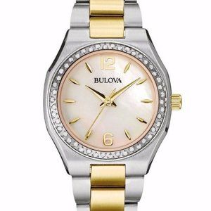 Bulova Diamond Accent Two Tone Watch! w/ box